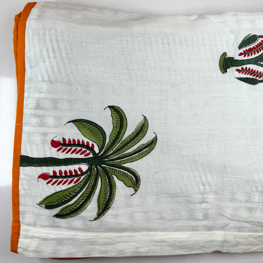 Double Layer Cotton Blanket Set - Palm Tree