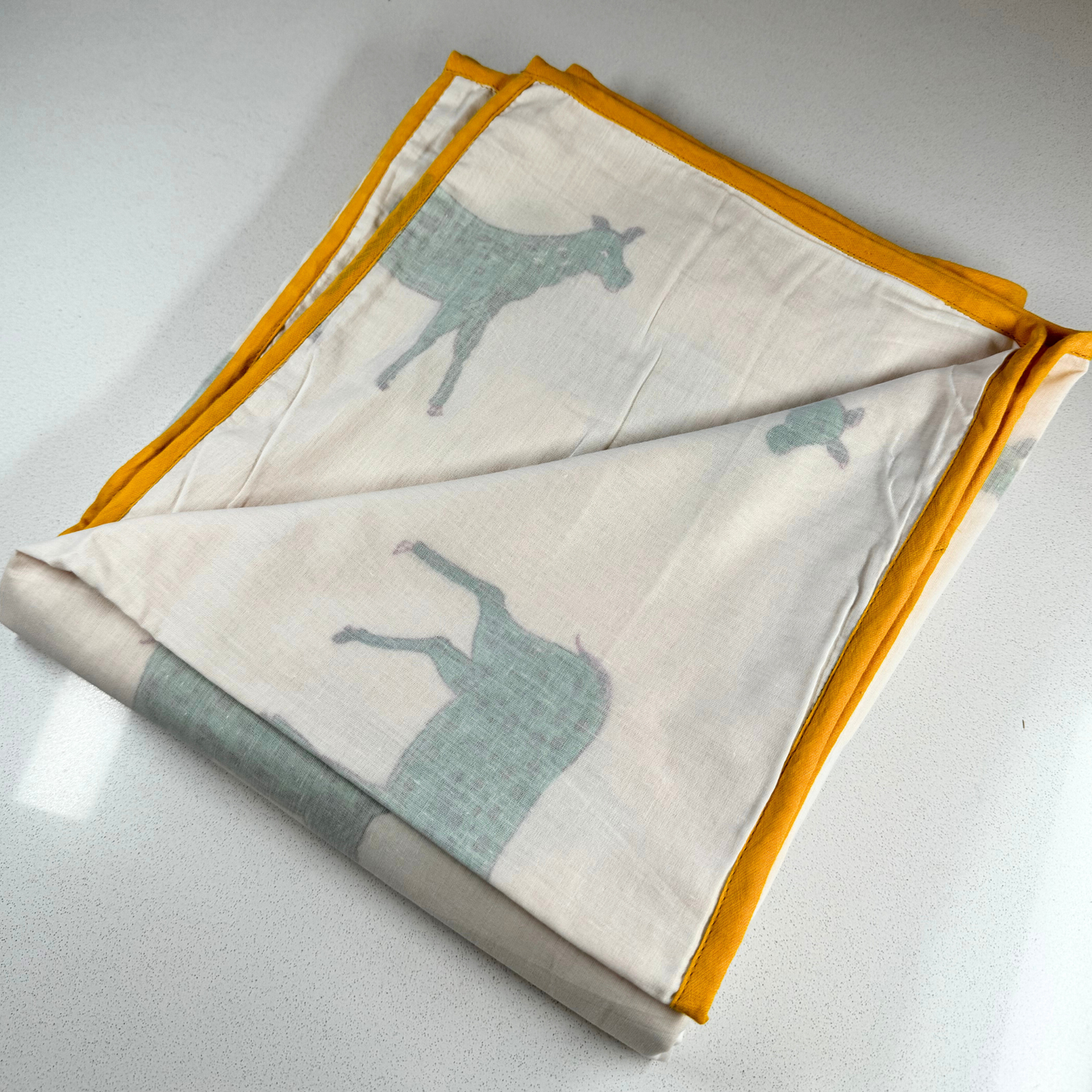 Childrens Cotton Muslin Quilt - Deer