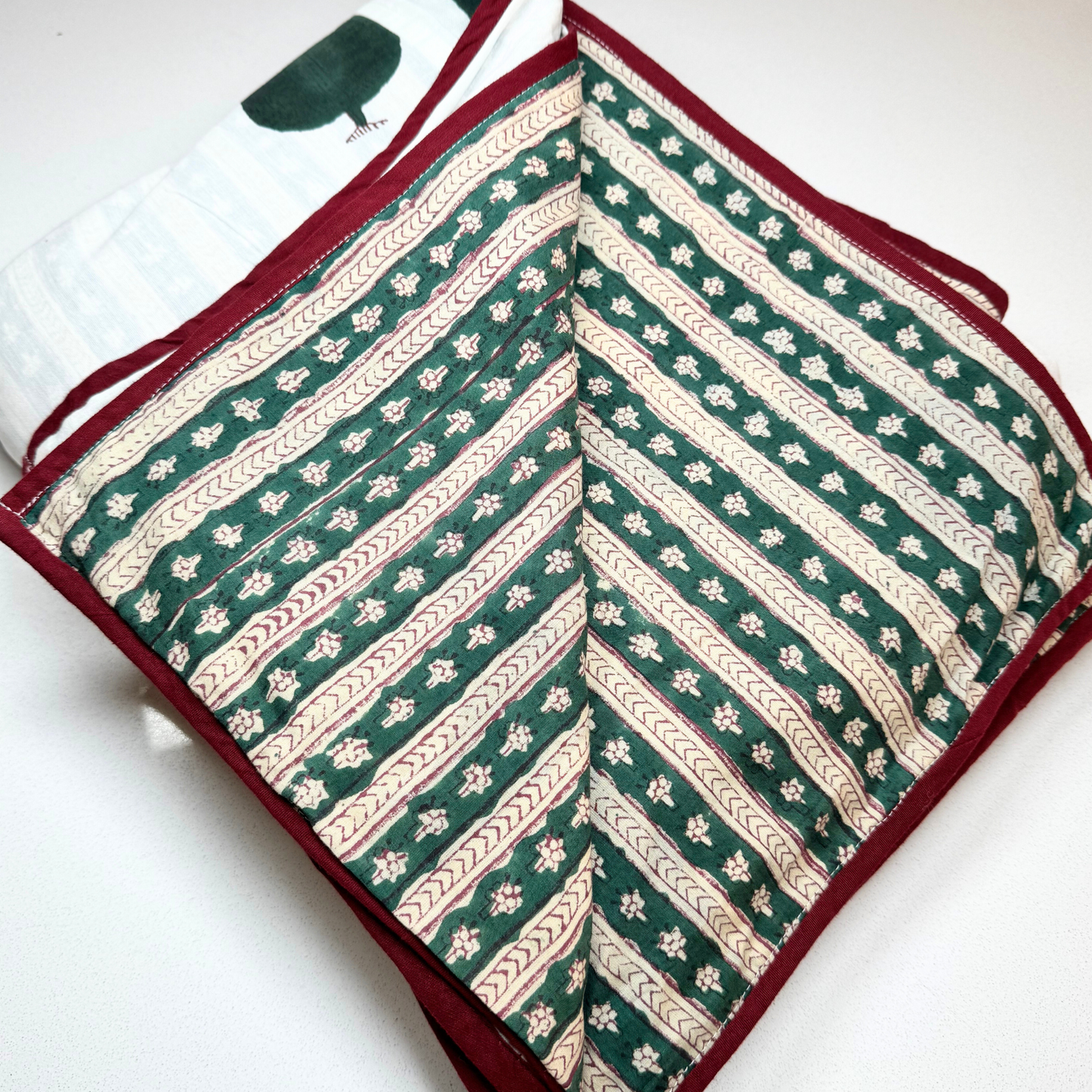 Double Layer Cotton Blanket Set - Pine Tree