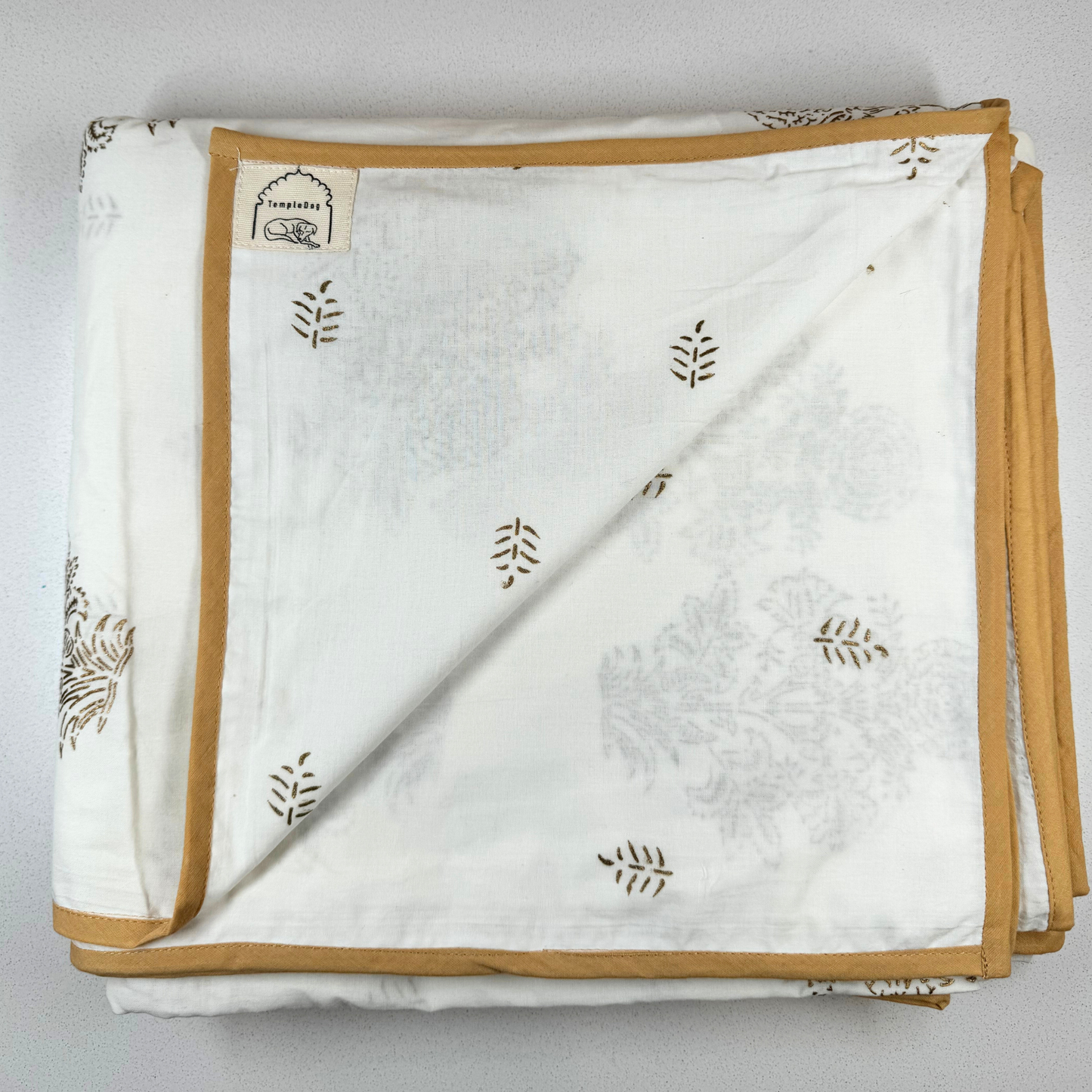 Double Layer Cotton Blanket Set - Gold Marigold