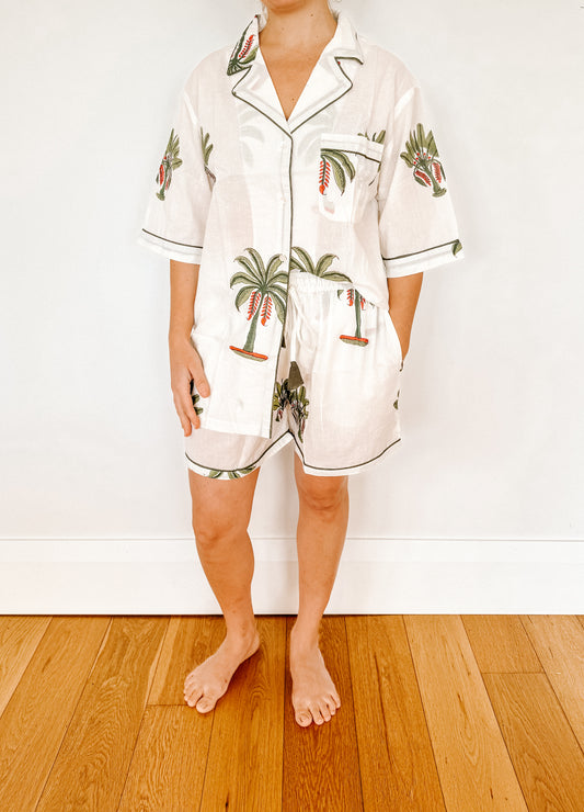 Palm Tree (green) Boxer PJ Set