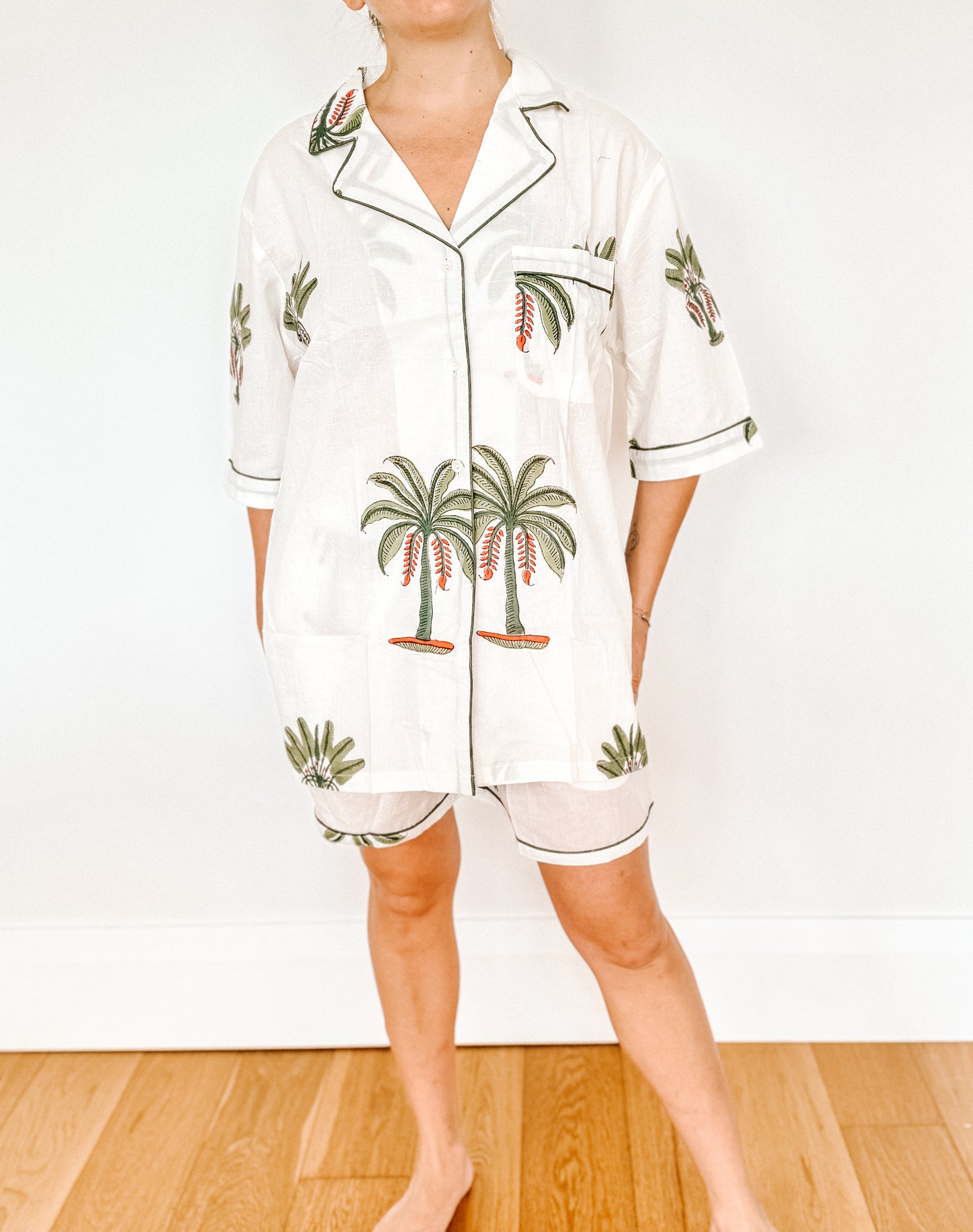 Palm Tree (green) Boxer PJ Set